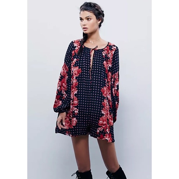 Free People‎ Sunset Blvd Floral Romper Size XS - Boho - Picture 5 of 10